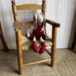 Fauteuil pour enfant en bois et paille