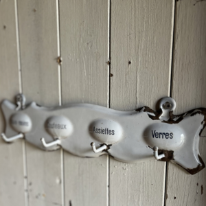 Accroche torchons en tôle émaillée bombée