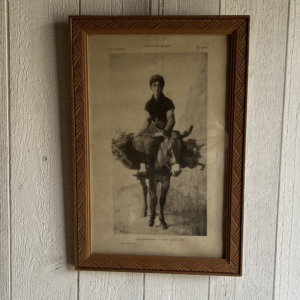 Ancienne gravure « la jeune fille à l’âne »